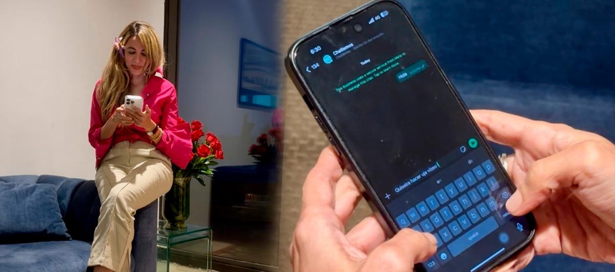 La gerente de ciudad, Ana María Aljure, usando la aplicación.