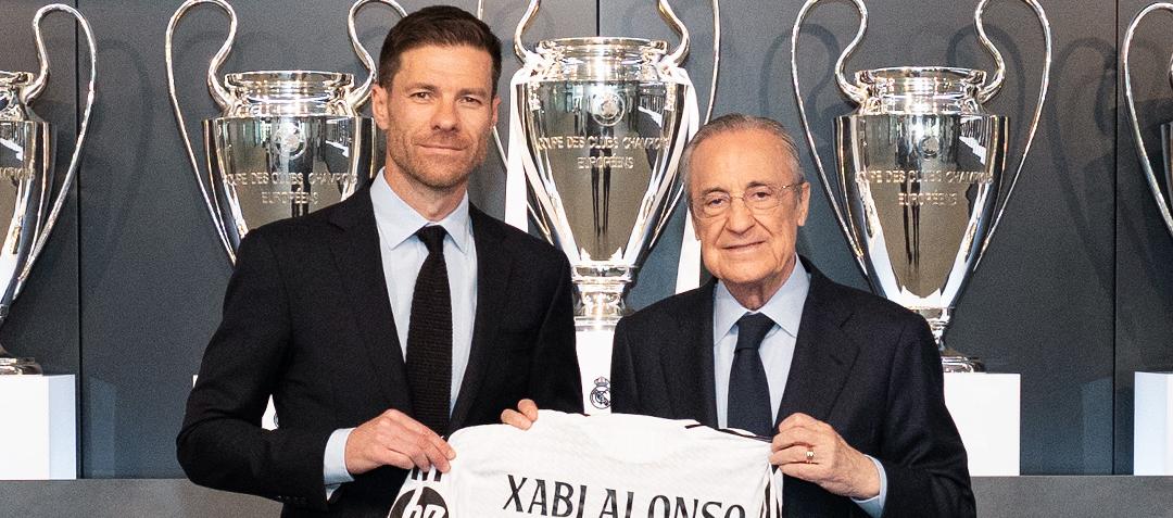 Xabi Alonso y Florentino Pérez.