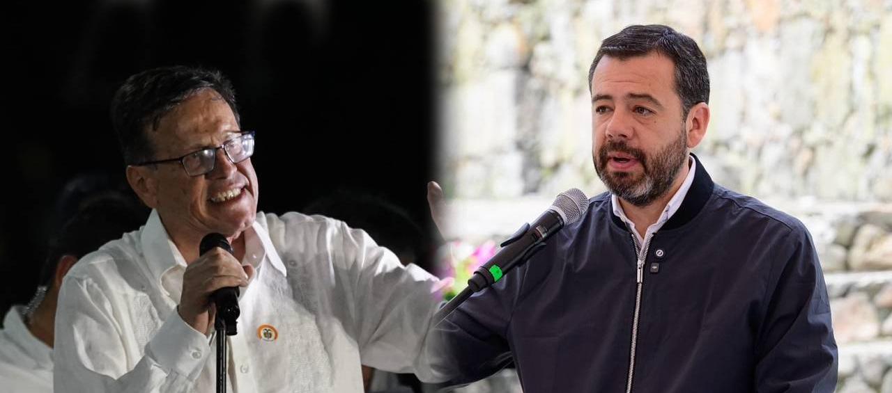 Fabio Arias, presidente de la CUT, y Carlos Fernando Galán, alcalde de Bogotá.