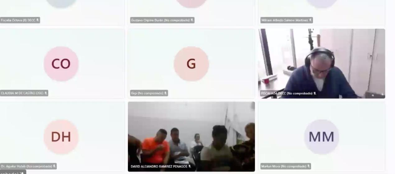 Aspecto de la audiencia virtual de medida de aseguramiento en el caso de robo de tierras en Soledad. 