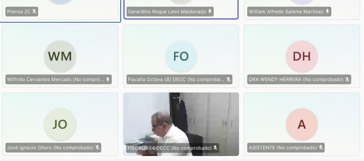 Aspecto de la audiencia virtual de solicitud de medida de este jueves.