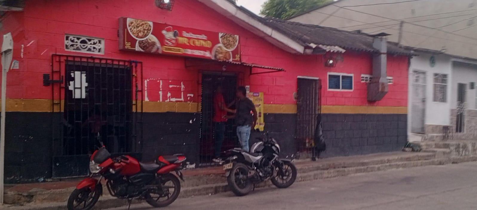 Lugar donde dispararon los extorsionistas.