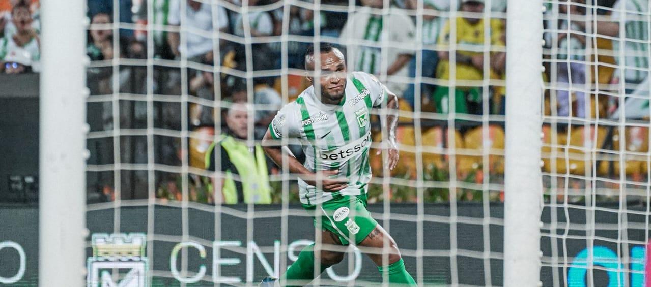 Andrés Sarmiento tras marcar por Atlético Nacional. 