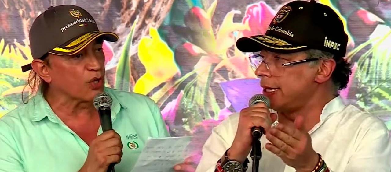 Gustavo Bolívar y el Presidente Gustavo Petro.