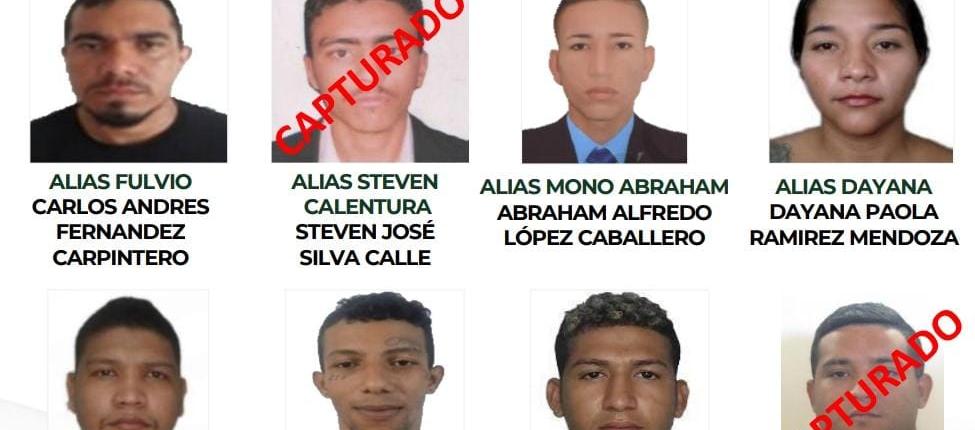 Cartel de los más buscados en Barranquilla