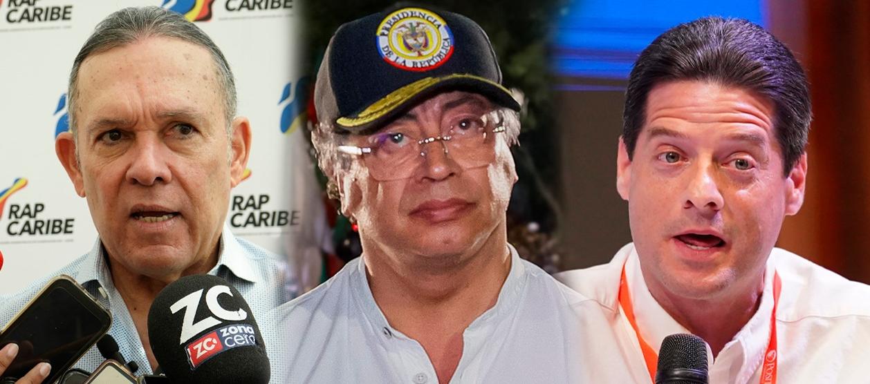 Efraín Cepeda, Gustavo Petro y Mauricio Gómez.