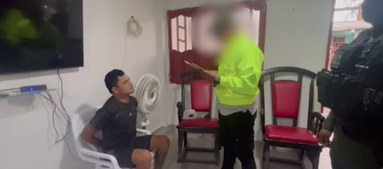 Erick Antonio Rada Mendoza, alias 'Erick chupeta', capturado en 2022.