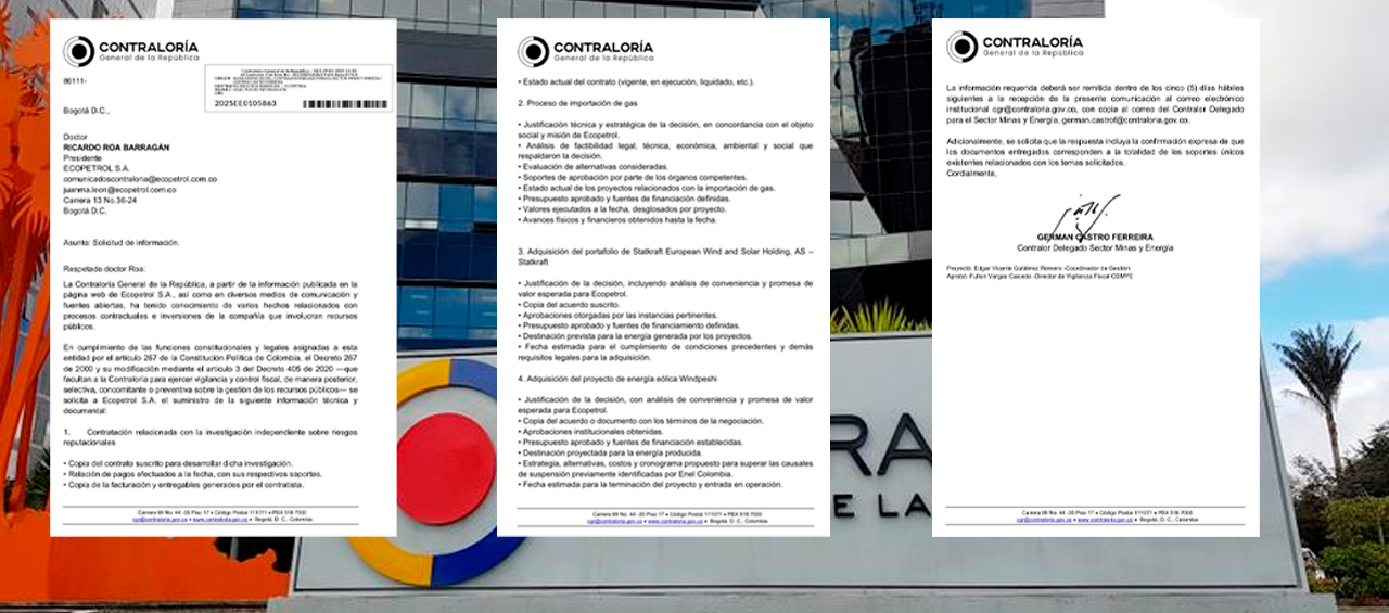 Oficio de la Contraloría a Ecopetrol