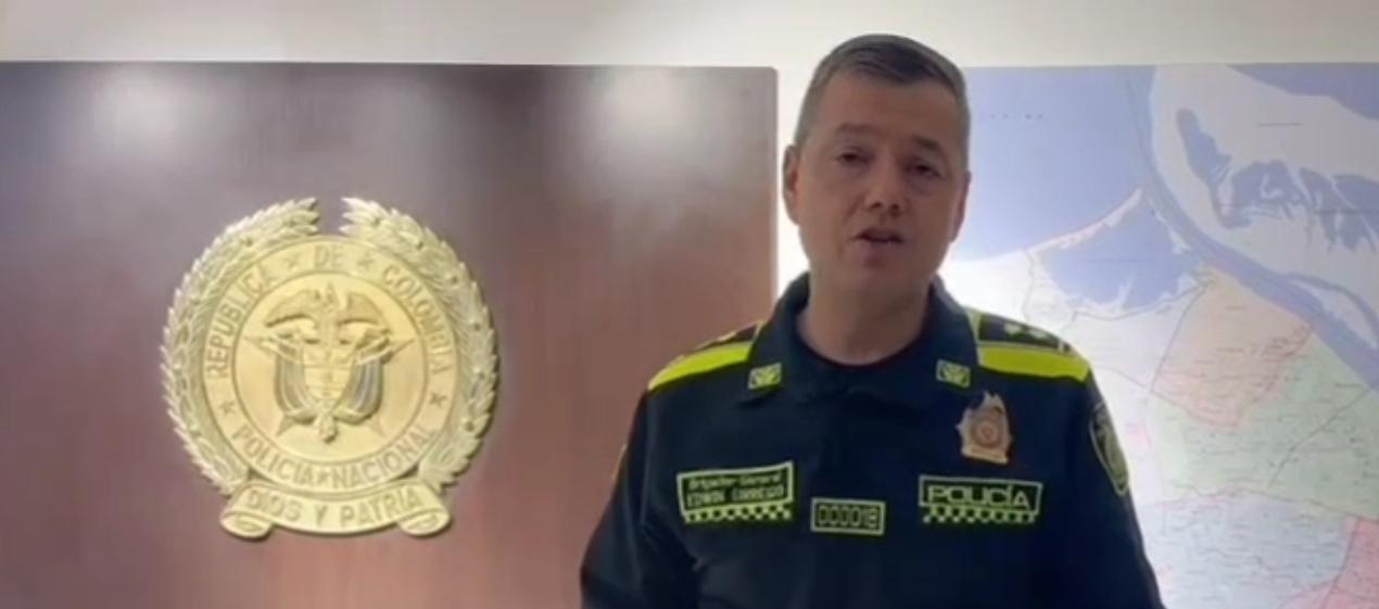 General Edwin Urrego, comandante de la Policía Metropolitana de Barranquilla. 