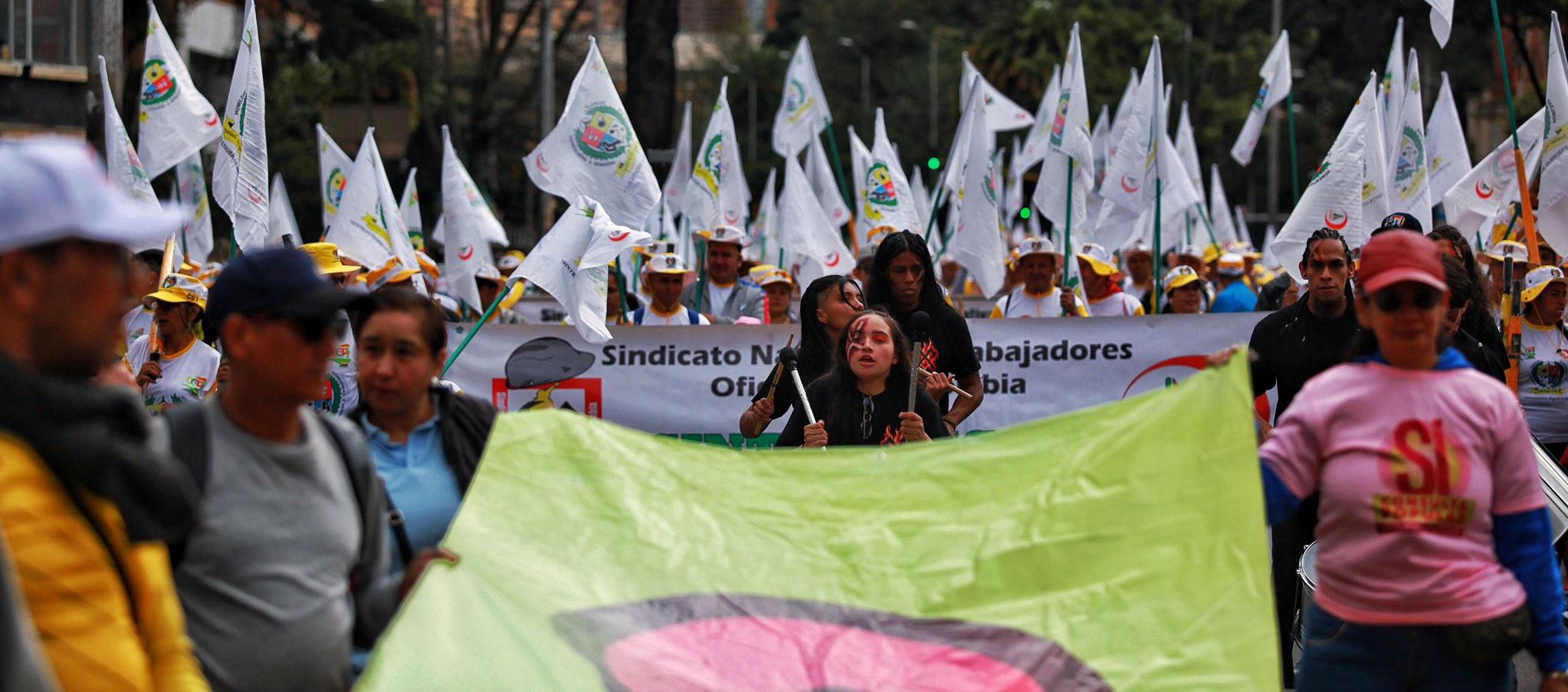 Marchas en Bogotá este jueves.