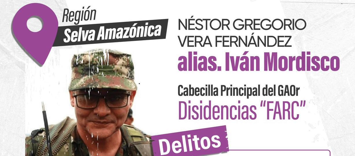 Cartel de búsqueda de las autoridades por 'Iván Mordisco'.