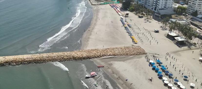 Imagen aérea de Playa 3, en Cartagena. 