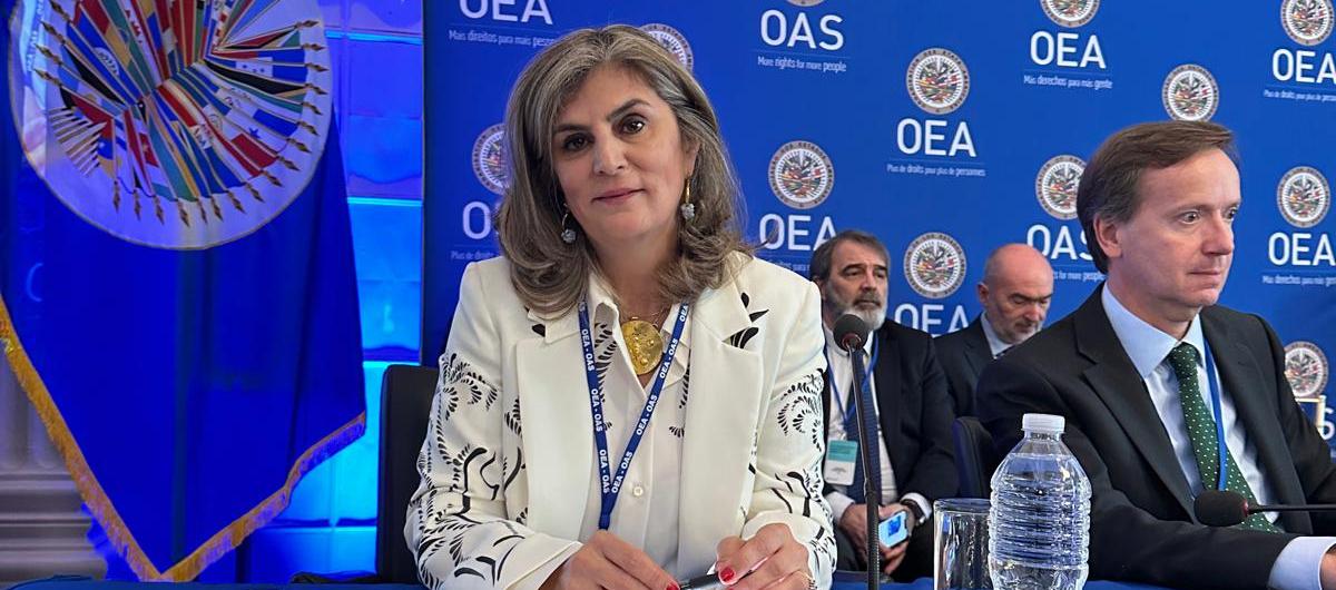 Laura Gil, tras la sesión de hoy en la OEA.