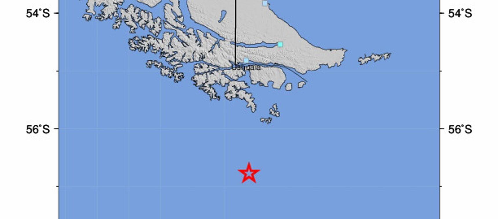 Lugar donde se presentó el terremoto en el extremo sur, en límites entre Chile y Argentina. 