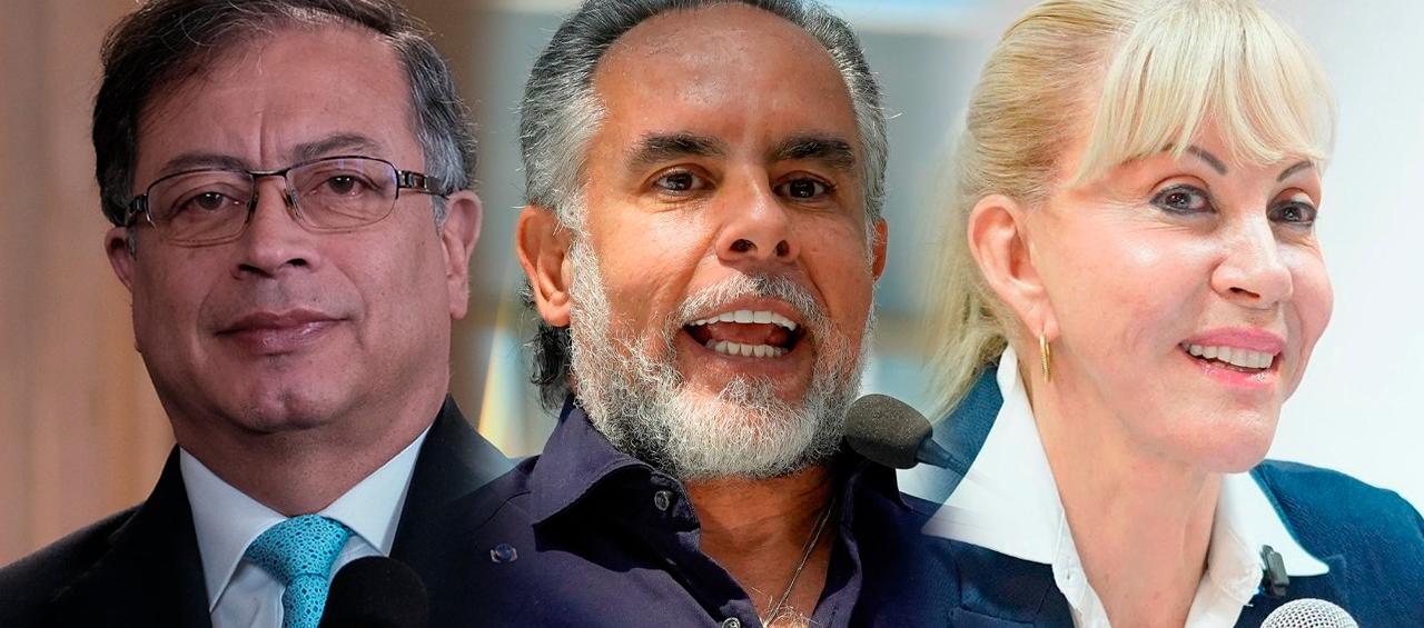 Presidente Gustavo Petro, el minInterior Armando Benedetti y Dilian Francisca Toro. 