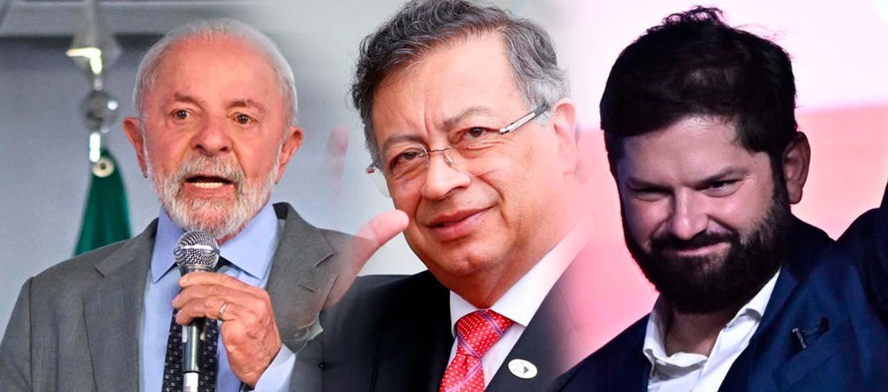 Los Presidentes Lula da Silva, Gustavo Petro y Gabriel Boric.