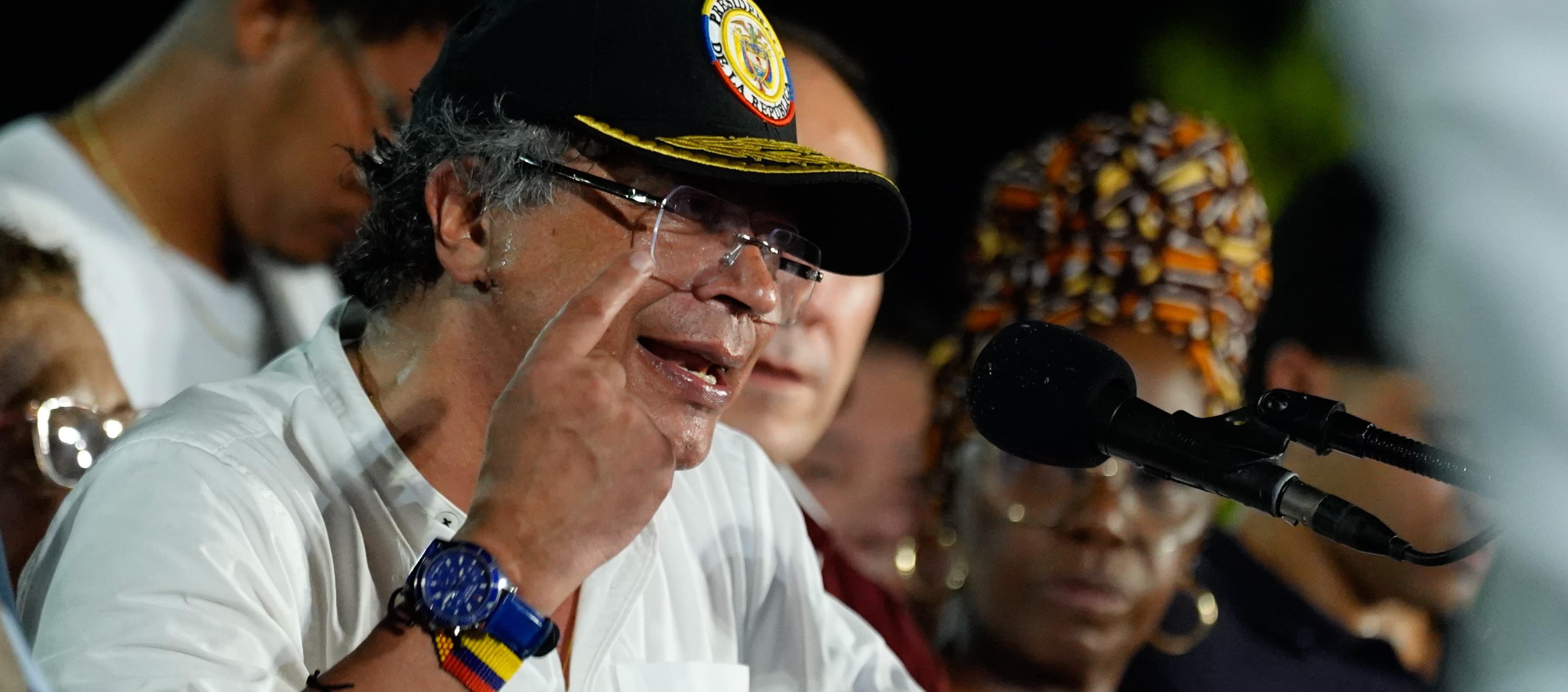 El Presidente Gustavo Petro esta noche en el Paseo Bolívar.  