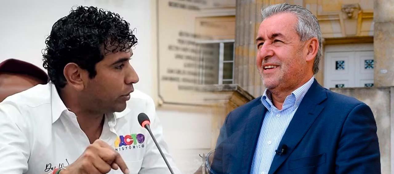 El congresista David Racero y el director del Sena, Jorge Londoño.