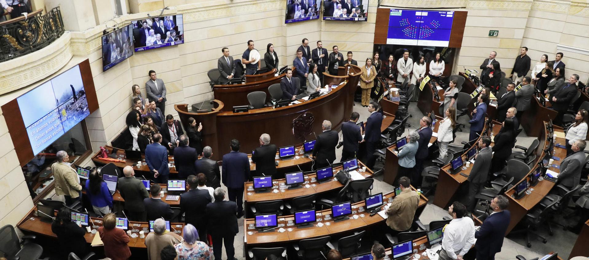 Aspecto de la plenaria del Senado este martes tras iniciar la discusión por la consulta popular. 
