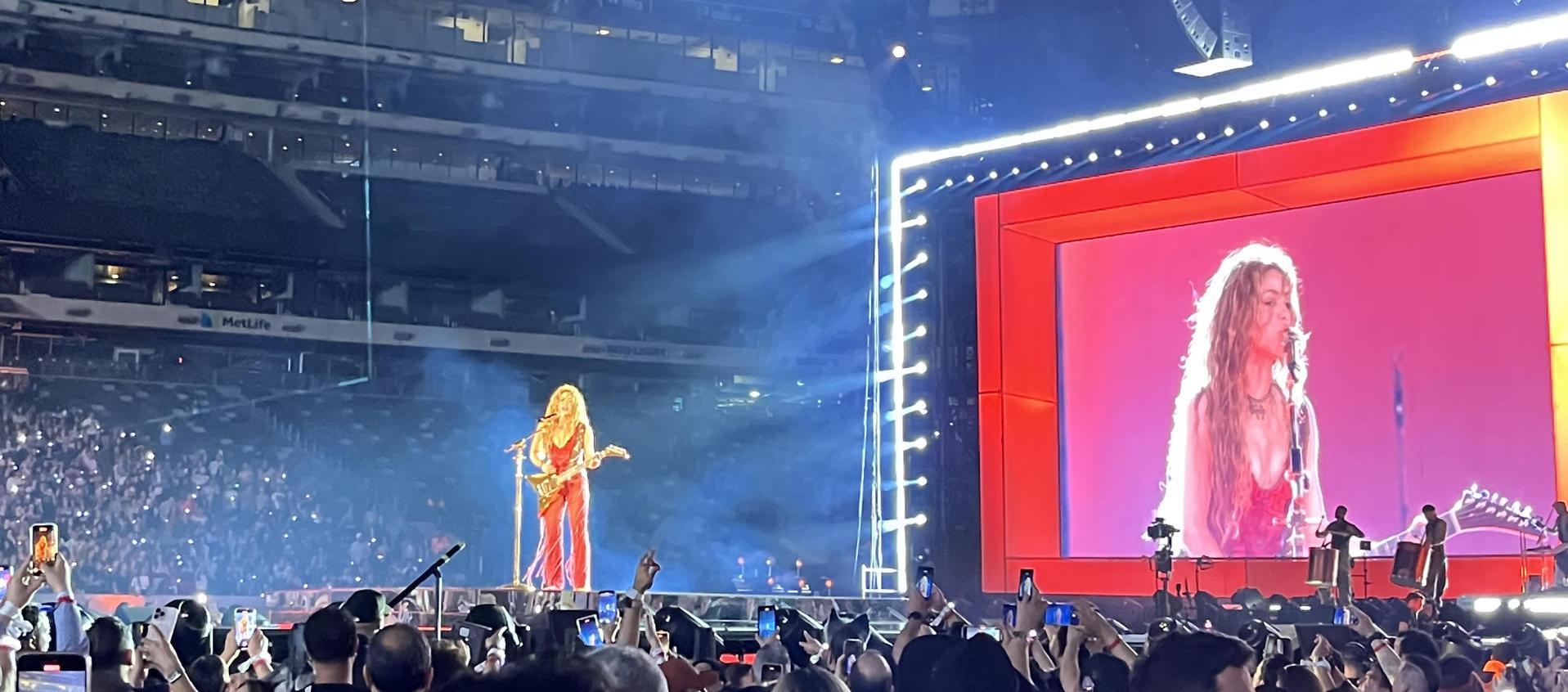 Shakira durante su concierto en Nueva Jersey. 