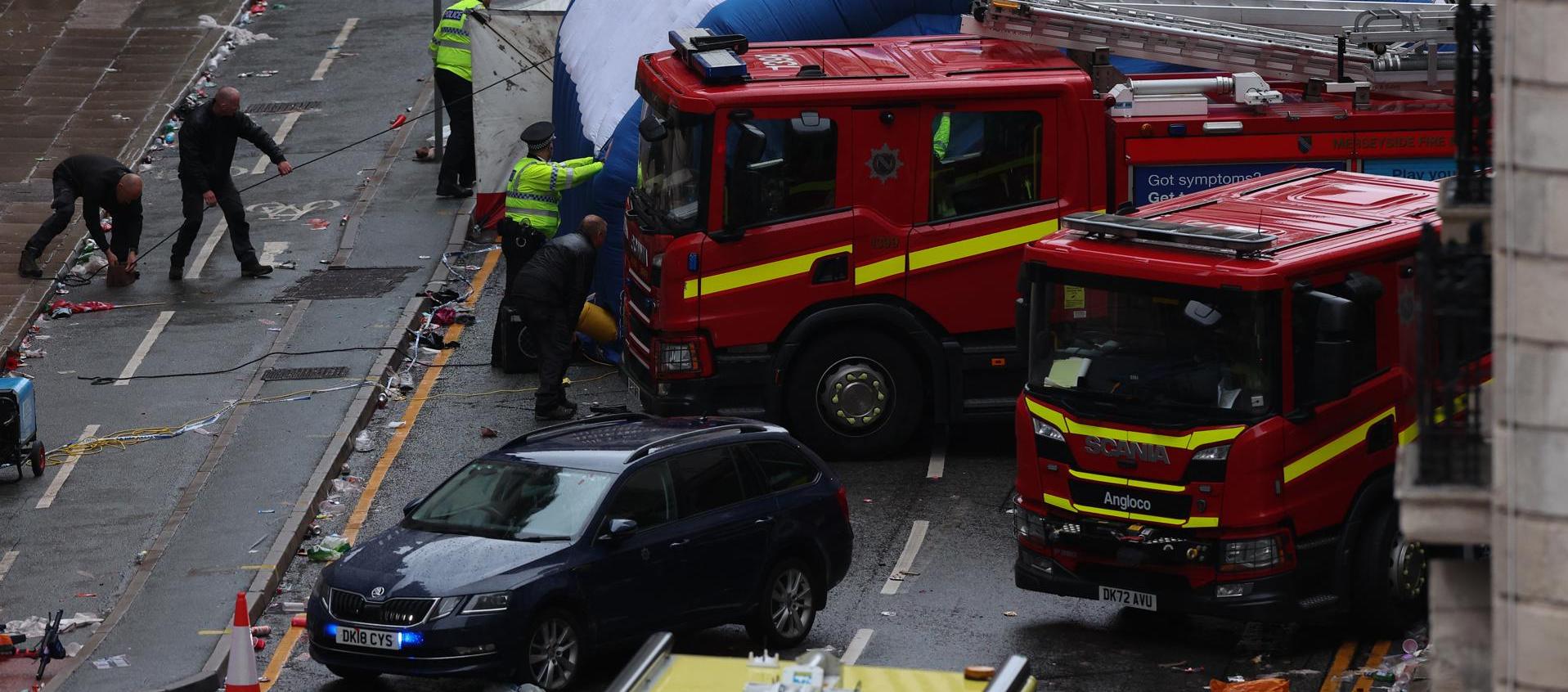 Escena del atropello múltiple en Liverpool.