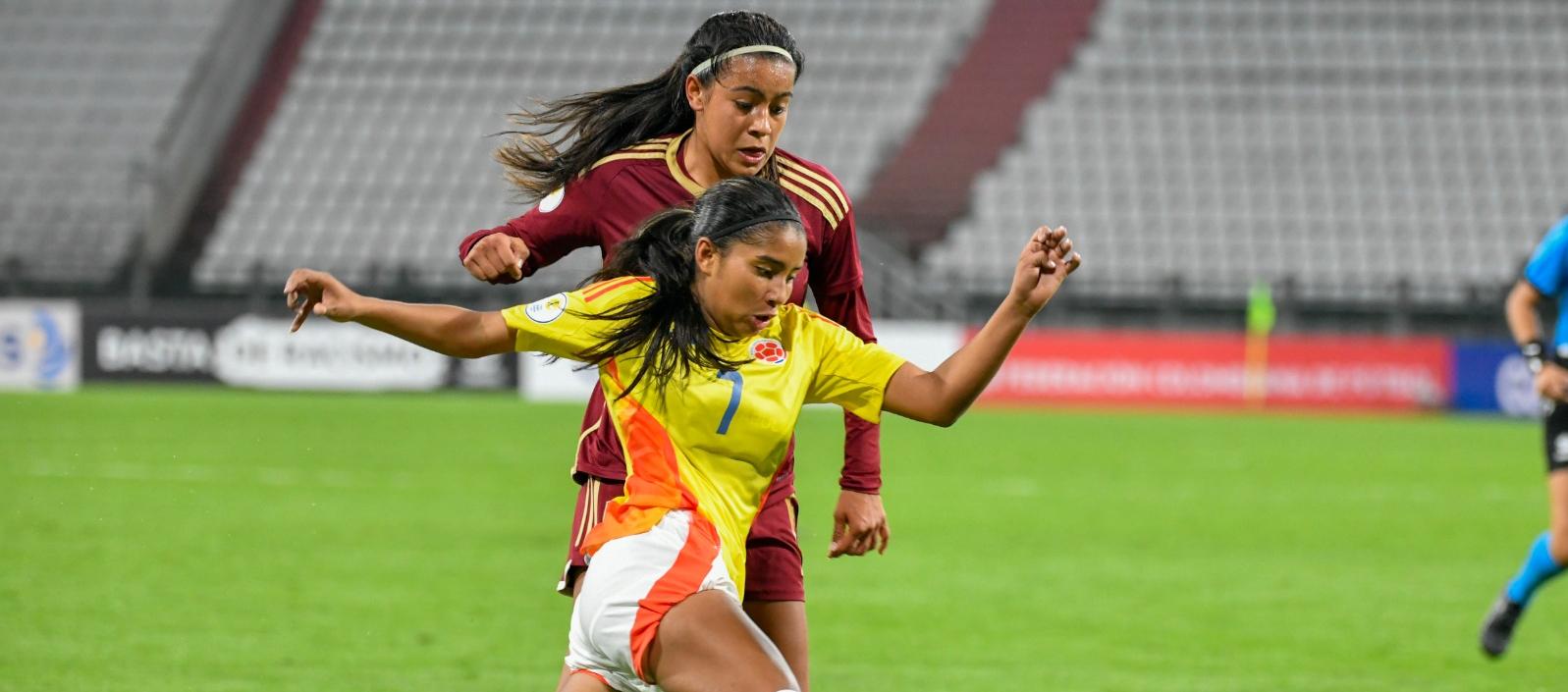 María Baldovino durante el partido contra Venezuela. 
