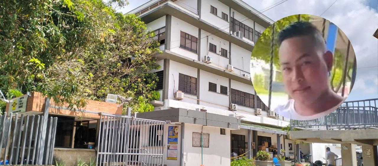 Instalaciones de Medicina Legal y la víctima del ataque, Jonathan Martínez.