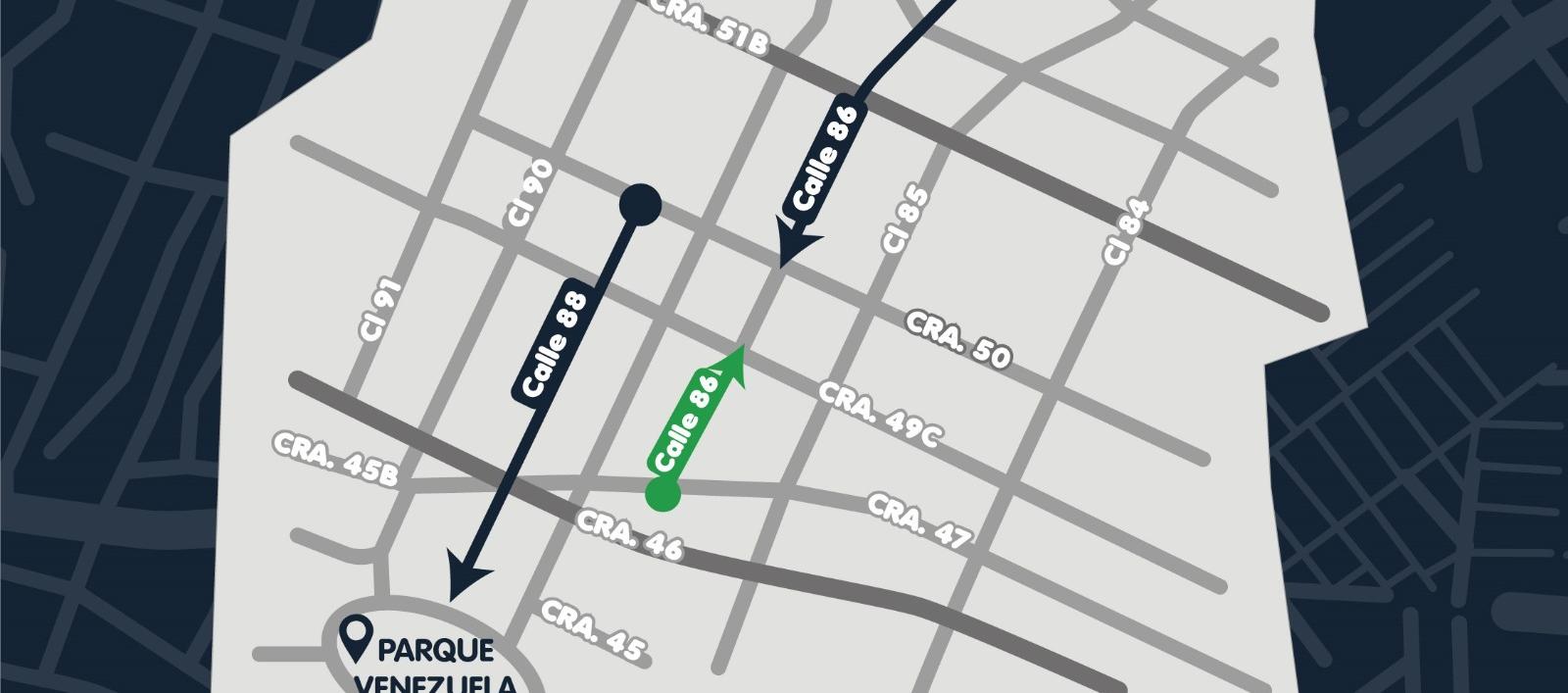 Cierres viales por obras en la calle 85.