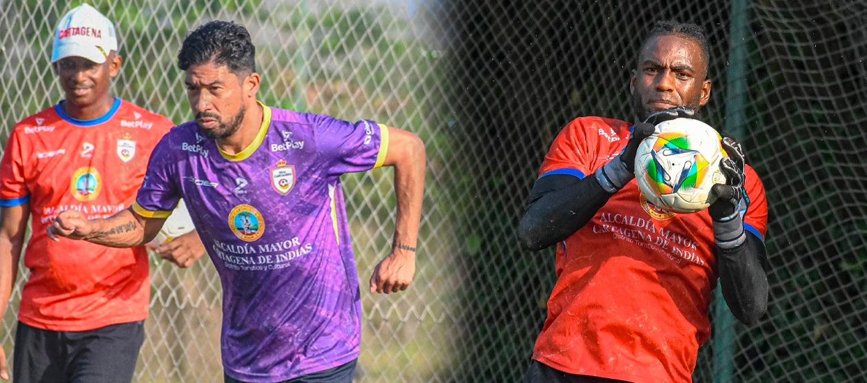 Christian Marrugo y Carlos Mosquera, jugadores del Real Cartagena. 