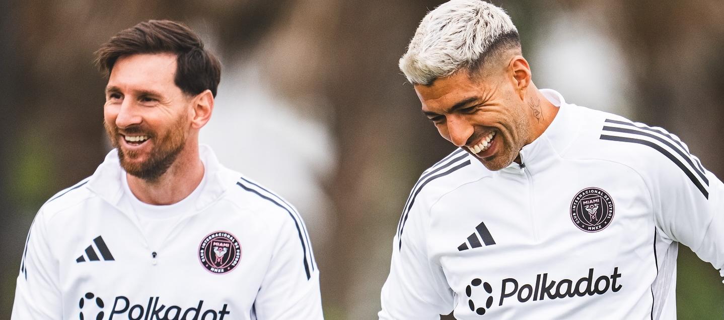 Lionel Messi y Luis Suárez, jugadores del Inter Miami, y socios del LSM.