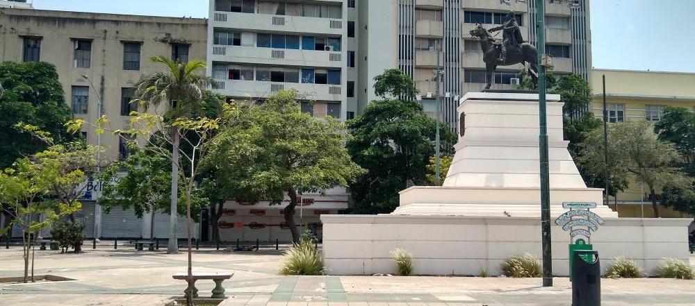 Aspecto del Paseo Bolívar, en el centro de Barranquilla. 