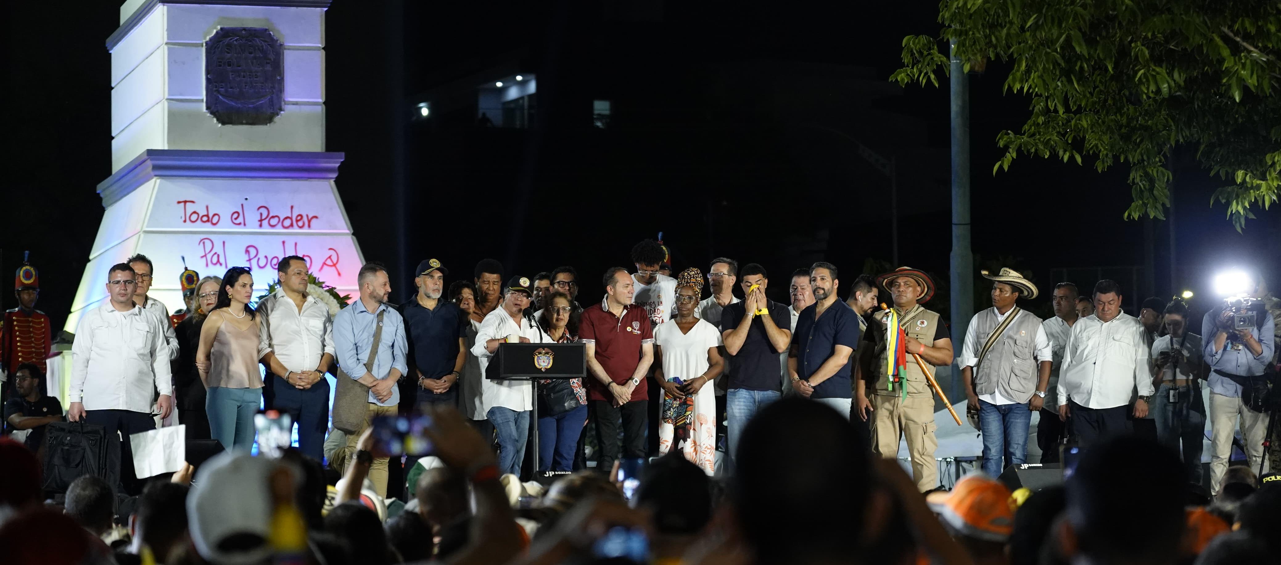 Presidente Petro durante el cabildo popular, en Barranquilla.
