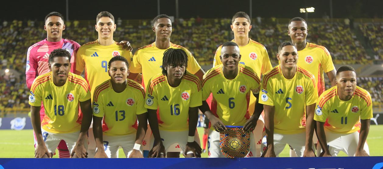 Selección Colombia sub-17 que quedó subcampeona en el Sudamericano de la categoría.