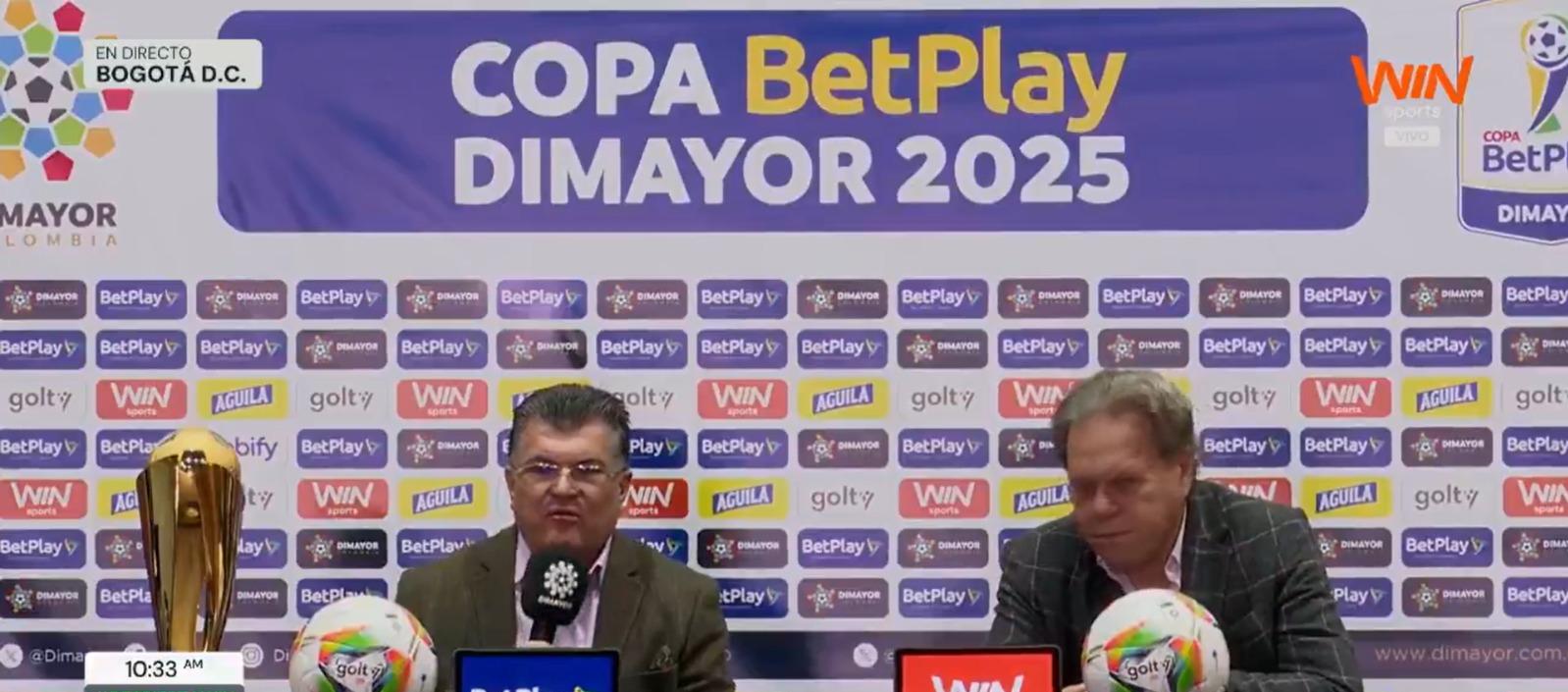 Carlos Mario Zuluaga, presidente de la Dimayor, y Ramón Jesurun. 