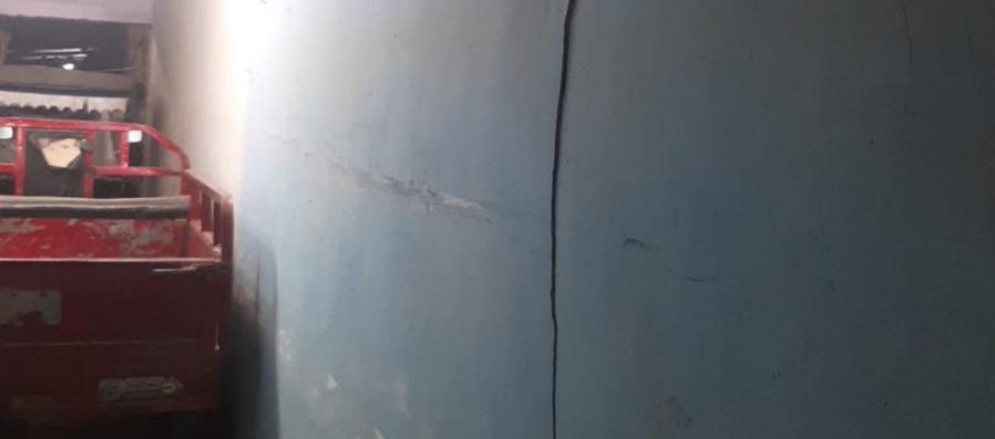 Vivienda afectada por el sismo.