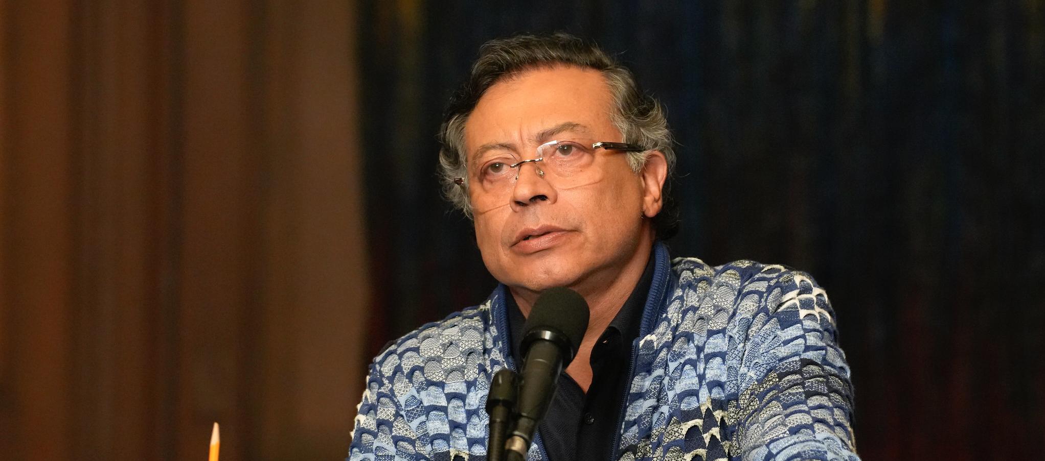 Gustavo Petro durante la alocución. 