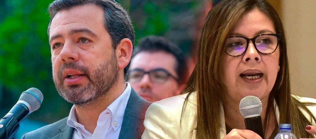 El alcalde de Bogotá, Carlos Galán; y la Fiscal General, Luz Adriana Camargo.