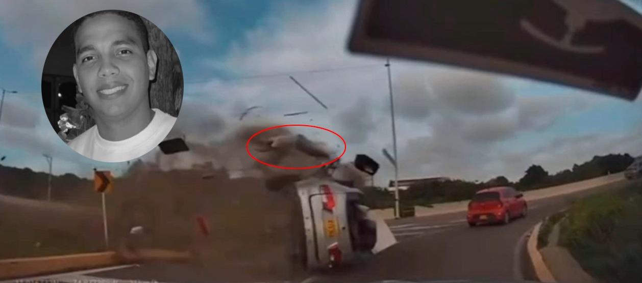 Momento en que sale expulsado Amir Amaya de la camioneta.