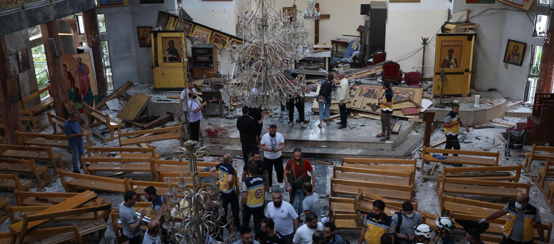 Imagen de la iglesia tras el ataque terrorista.