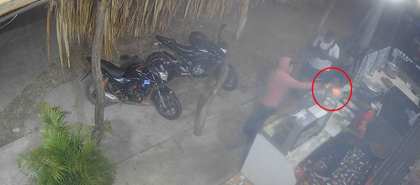 Cámara captó ataque a bala en Baranoa. 