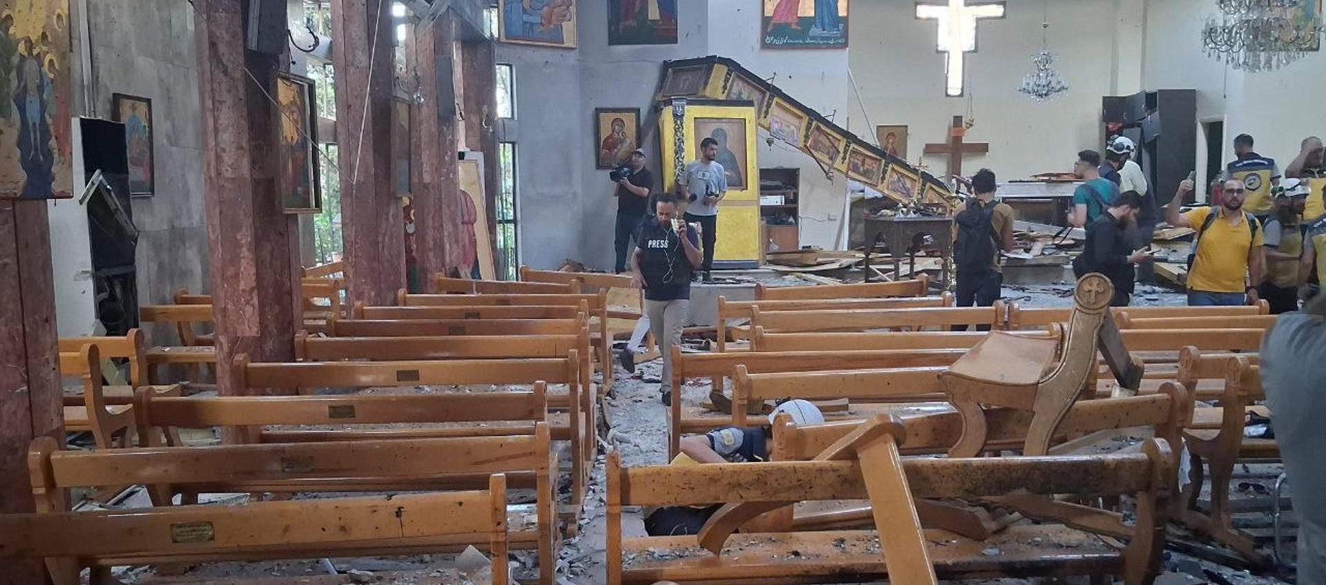 Así quedó la iglesia tras el ataque terrorista. 
