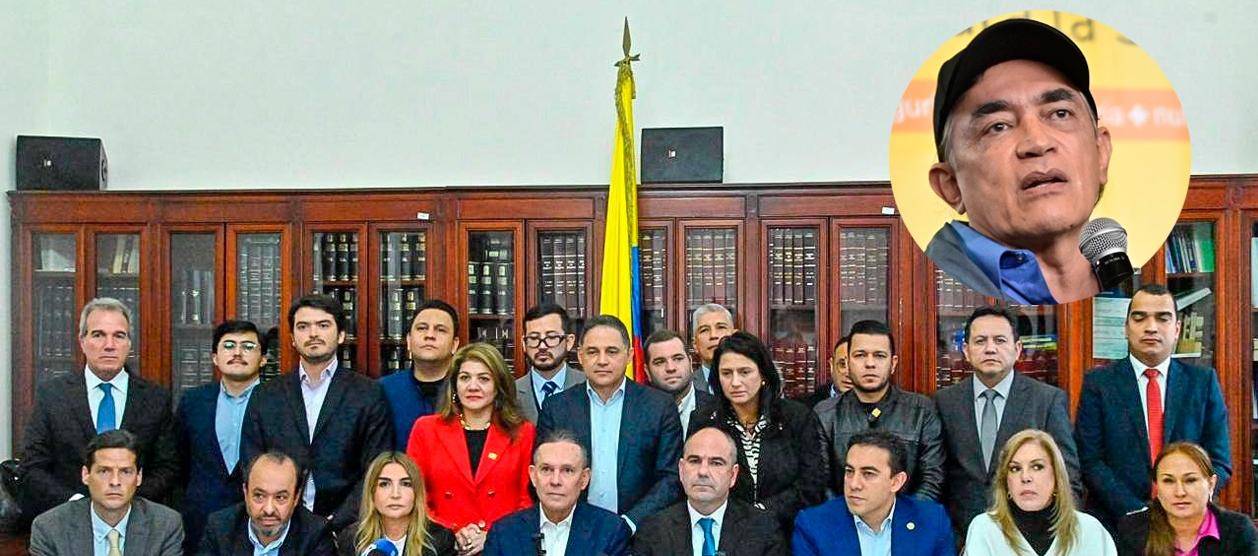 Representantes de los nueve partidos de oposición y Gustavo Bolívar.