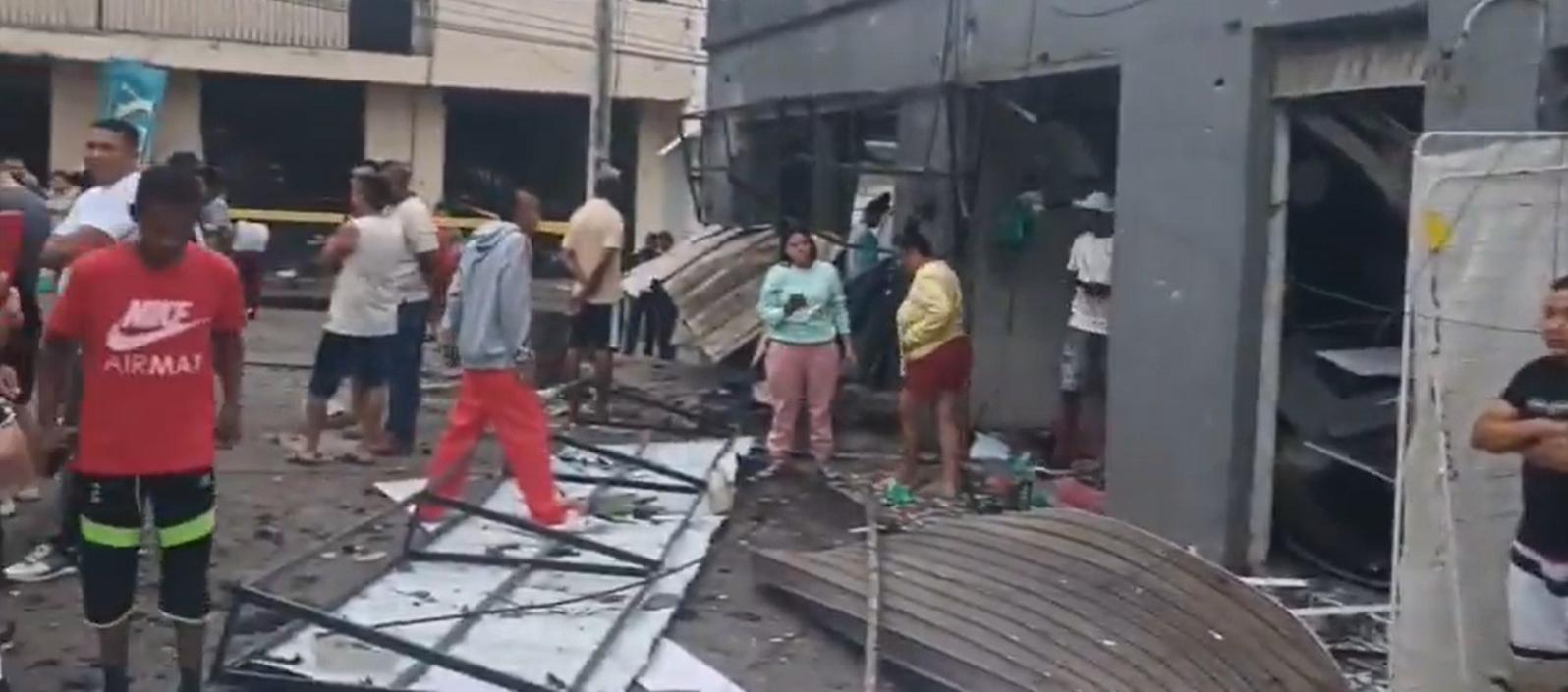 Lugar donde fue detonado uno de los carrobomba en el Cauca.