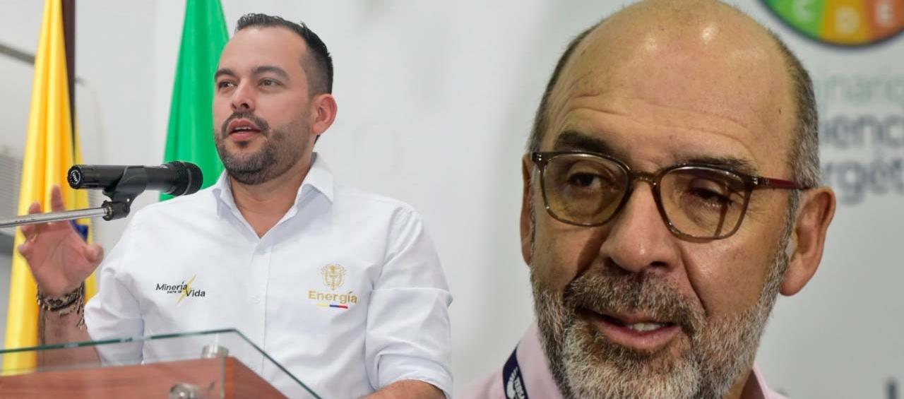 El Ministro de Minas, Edwin Palma, y el líder gremial, Camilo Sánchez.