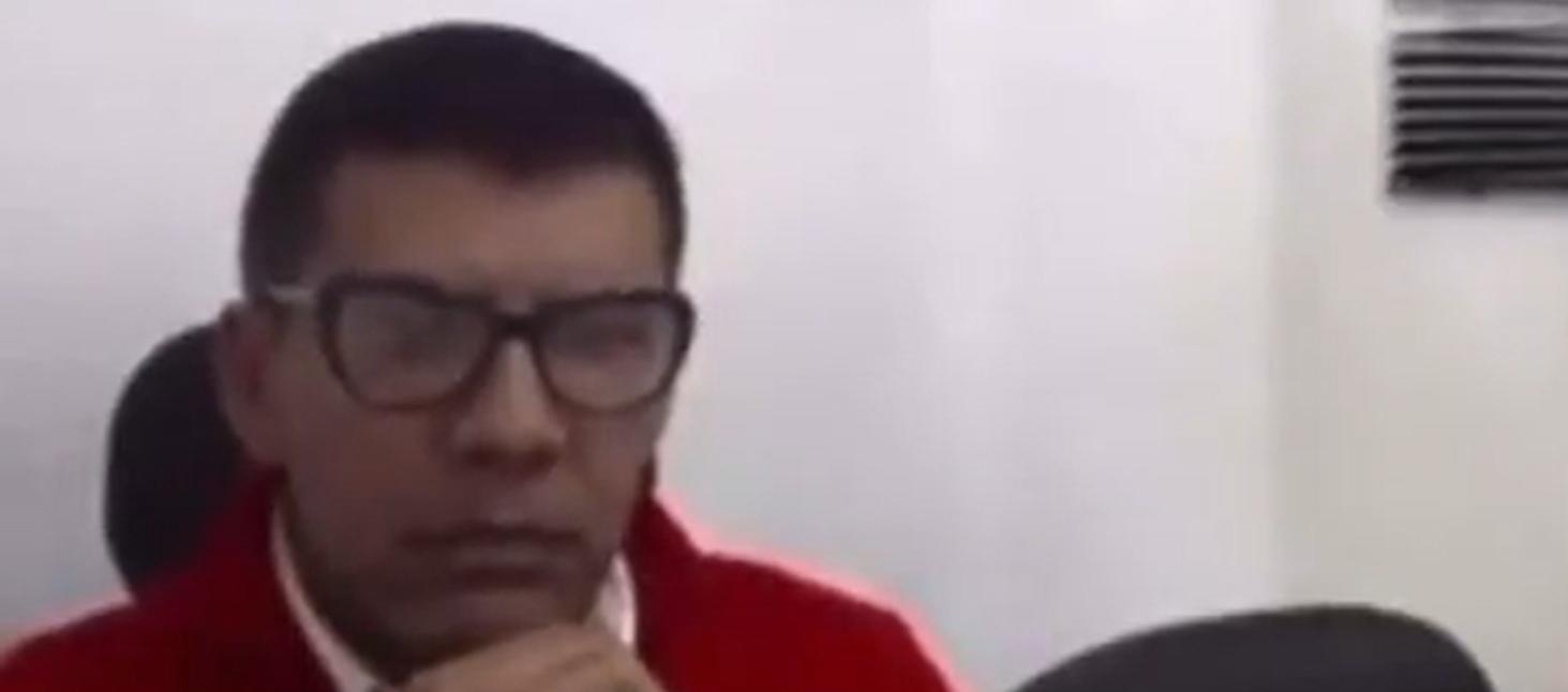 Luis Eduardo López Rosero, alias 'El Pastuso', en audiencia virtual esta mañana.