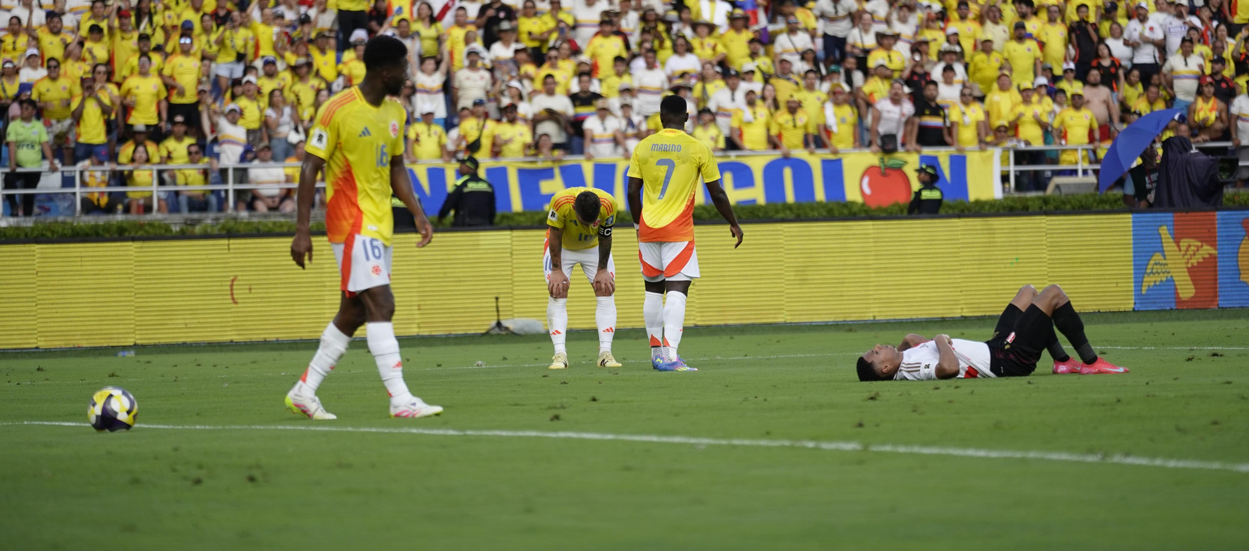 El lamento de los jugadores colombianos.