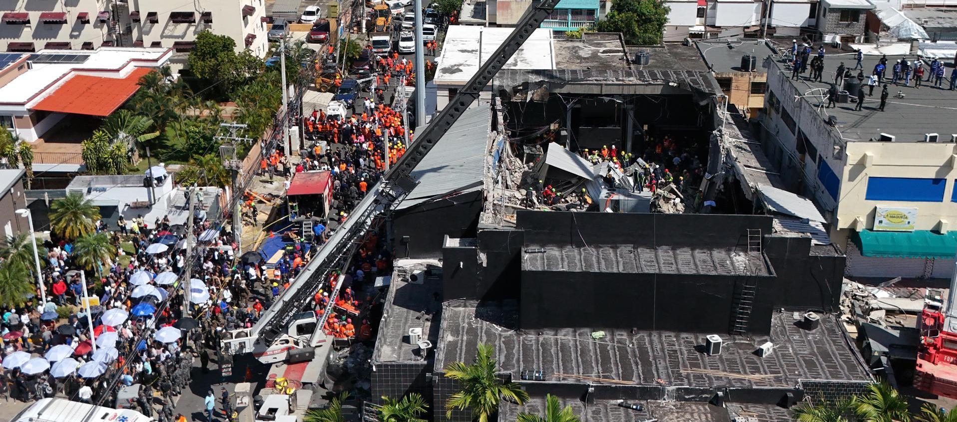 Así quedó la discoteca Jet Set tras el derrumbe del techo el pasado 8 de abril.