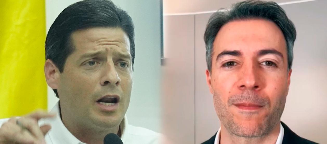 (Izq.) Senador Mauricio Gómez y (Der.) precandidato Daniel Quintero.