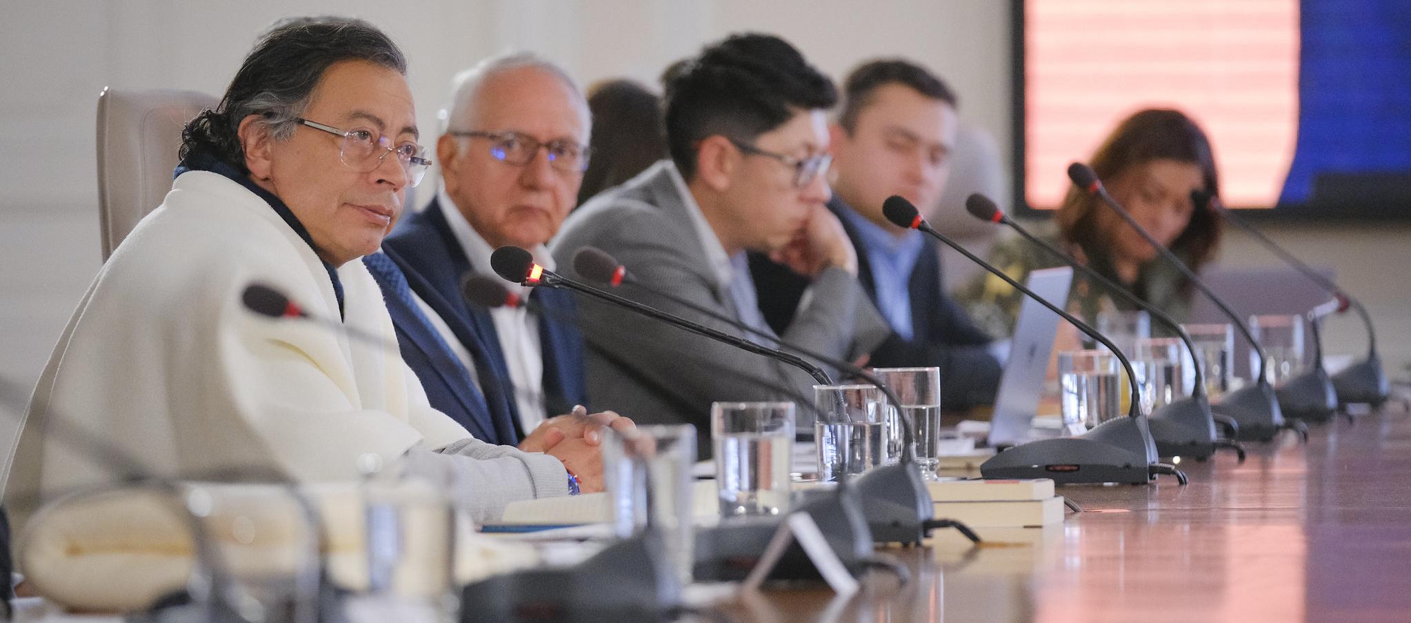 Gustavo Petro, presidente de la República, durante el Consejo de Ministros.