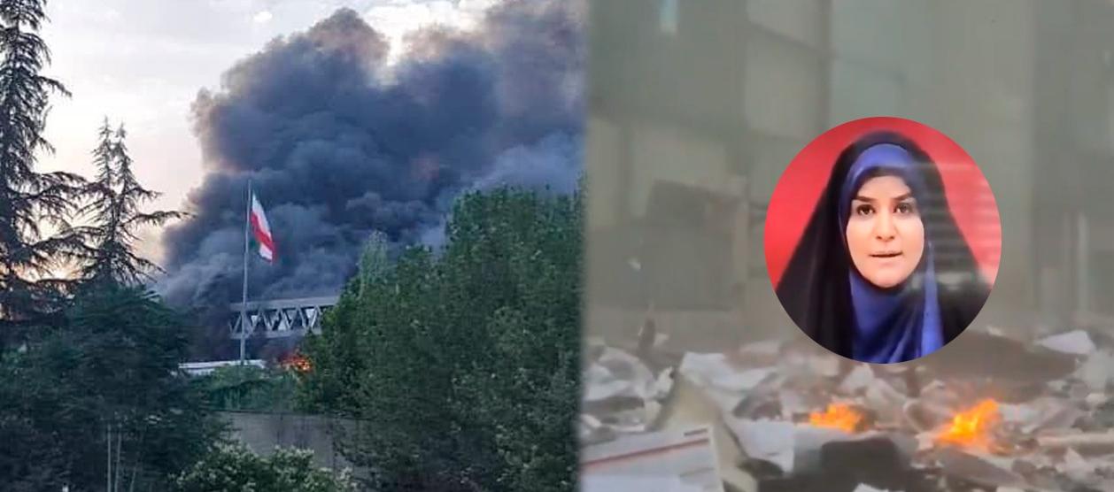 Imágenes del ataque a las instalaciones de la radiotelevisión pública iraní. 